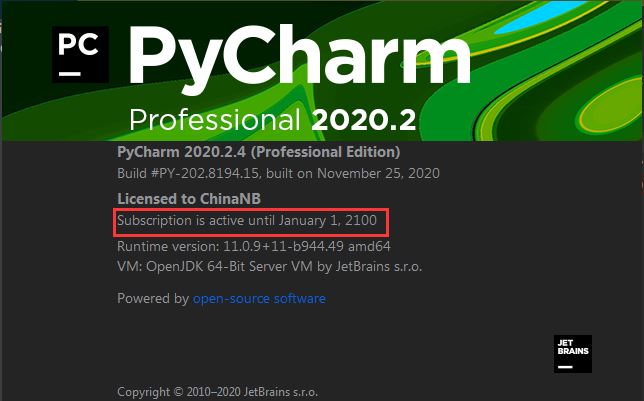 Mã kích hoạt mới nhất của pycharm có hiệu lực đến năm 2100 (có sẵn để thử nghiệm cá nhân)